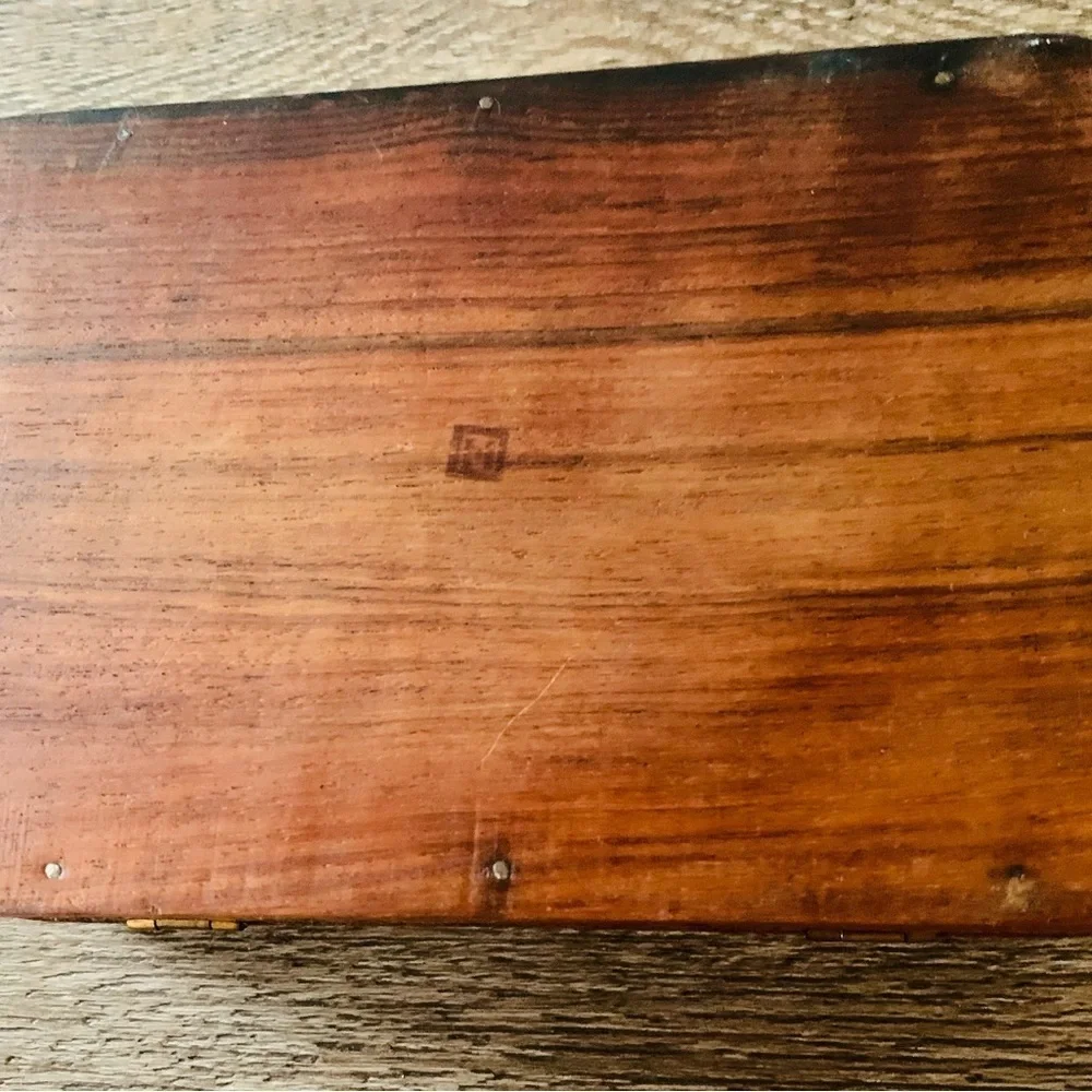 Vintage Hand Carved Wooden And Inlaid Trinket Box From India